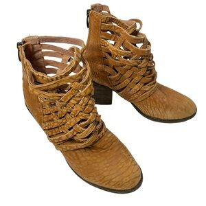 Free People Woven Leather Booties